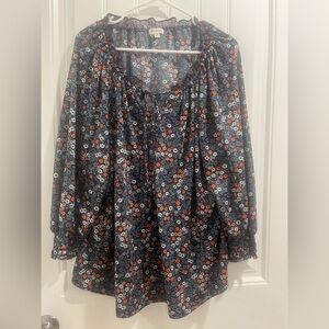 Max Studio Multi Colored Floral Blouse Size 1 XL
